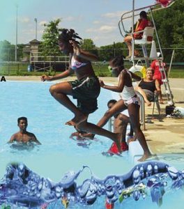 Campers enjoy swimming at Community Art Center in Cambridge