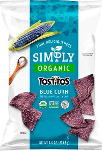Ingredients in Tostitos Simply Organic blue corn chips